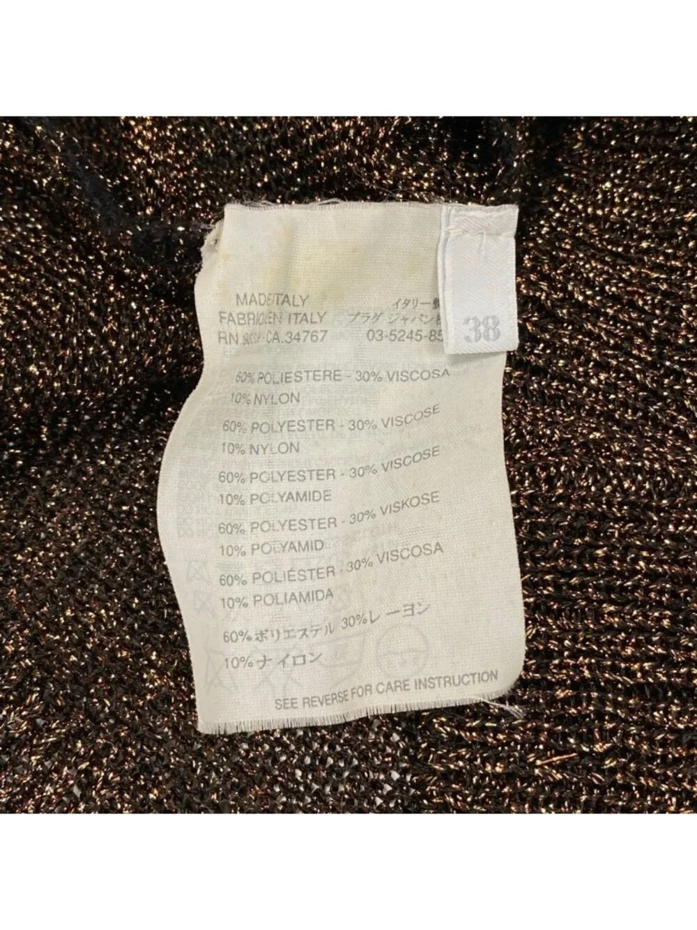 Miu Miu Ef5 Turtleneck Glitter Knit Sweater Black Gold